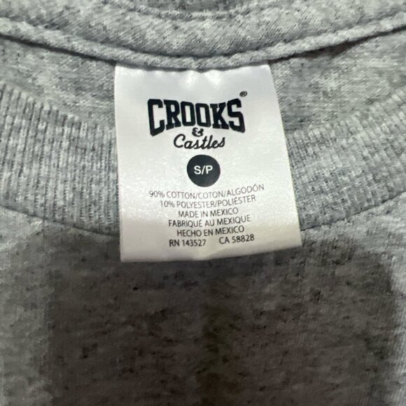 Crooks & Castles T Shirt Small Size / Gray Color /Short Sleeve With Graphic Tee - Picture 2 of 3